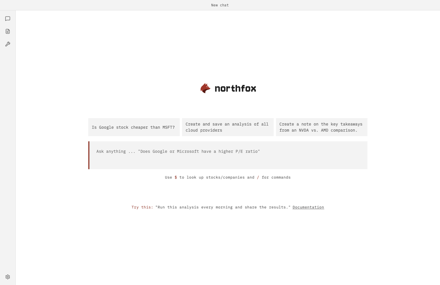 Northfox chat workspace