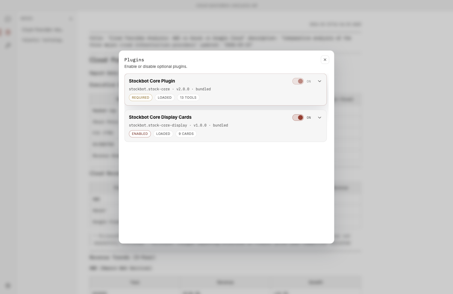 Northfox plugin manager modal